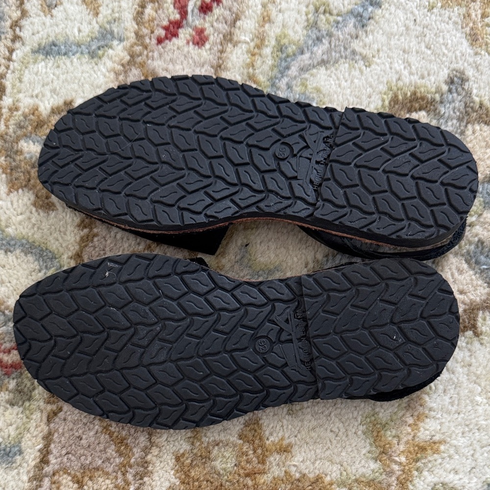 Black Leather Sandals - Picture 6 of 7